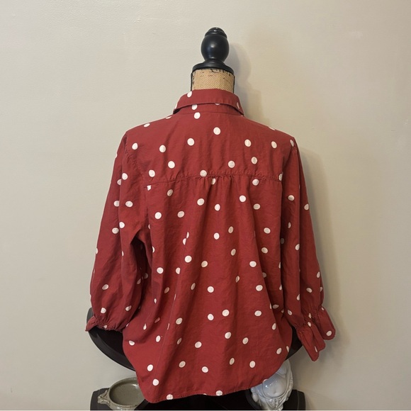 LC Lauren Conrad Red Polka Dot Blouse - Picture 2 of 3